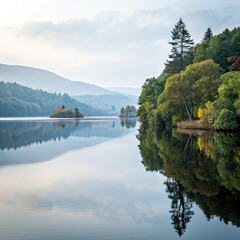 Fototapeta premium lake and mountains