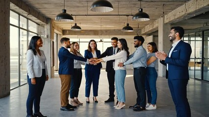 Business team joining hands. Union. - Powered by Adobe