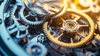 Watchmaker assembling intricate gears inside a luxury watch. Featuring expertise and patience