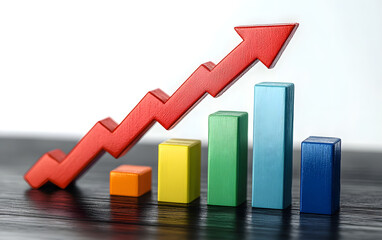 Upward trend growth chart with a bold success arrow, profit increasing, sleek professional design symbolizing financial success and positive business outcomes