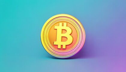 Bitcoin 3d icon illustration. Bitcoin vector icon illustration.  3d Icon of Bitcoin Isolated on Soft Pastel Background. Bitcoin blockchain cryptocurrency Crypto Market .
