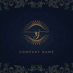 Elegant luxury letter UJ logo.