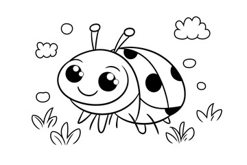 Fototapeta premium Cute ladybug coloring page