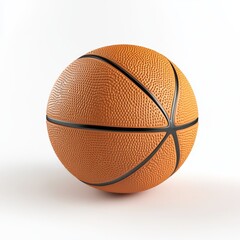 Fototapeta premium 3D Rendered Basketball Orange Sphere, Textured Surface, Sport Concept, White Background Basketball, 3D rendering