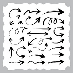 Creative Black Arrows in Sketch Style