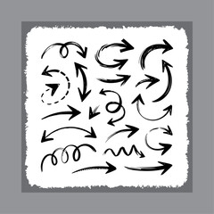 Marker Style Arrows Clipart Set