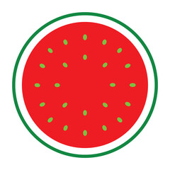 Watermelon Fruit Line Art Vector for Kids Hand Drawing and Learning Simple Tropical Fruit Outline Illustration
