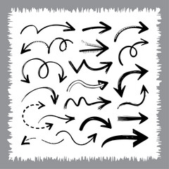 Curvy Arrow Collection in Hand Sketch Style