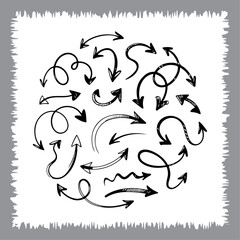 Abstract Arrows Doodle Elements Collection