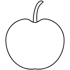 Blueberry Fruit Line Art Vector for Kids Hand Drawing and Learning – Simple Tropical Fruit Outline Illustration