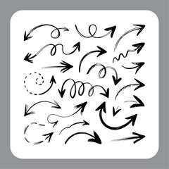 Brush Stroke Arrow Icons Isolated