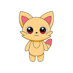 Obraz premium Cute cartoon fox character with big eyes
