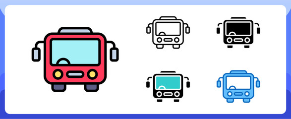 Bus Front View Multi Style Icon