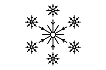  snowflakes line art vector icon