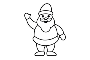 Santa claus line art vector icon