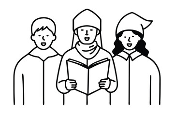 group of people line art vector 