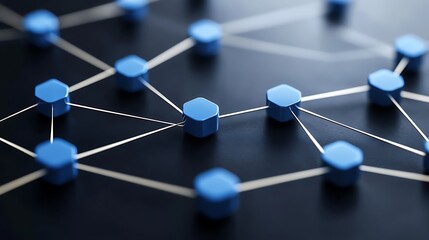 Interconnected nodes form a complex network design.