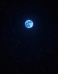 Fototapeta premium Celestial blue moon, countless stars, dark vast night sky, stars, peaceful, landscape