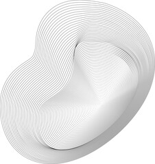 Bubbly loop form built with contour mesh lines in a continuous flowing abstract organic structure.