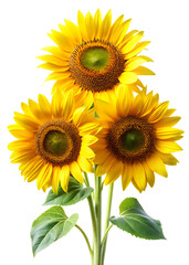 Fototapeta premium Sunflower flowers isolated on white background PNG