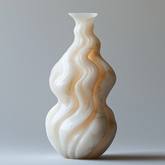 Obraz premium Elegant sculpted marble vase flowing form high resolution image
