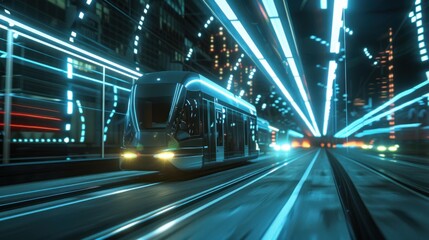 Fototapeta premium Futuristic light streaks tunnel abstract photo