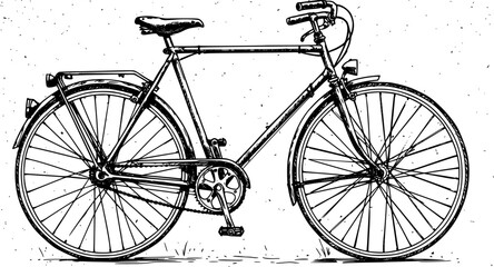 Obraz premium Vintage bicycle sketch illustration with detailed line work and classic design. 