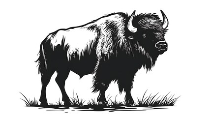 American buffalo silhouette in graphic design photo