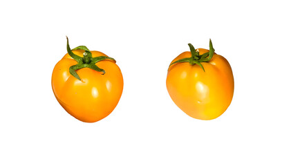set of two tomato isolated on white background