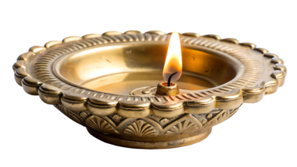  indian diwali oil lamp diya isolated on white background PNG. GENERATIVE AI