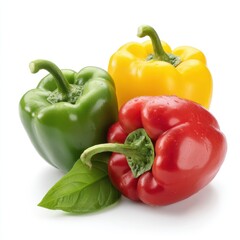Colorful bell peppers isolated on a white background.