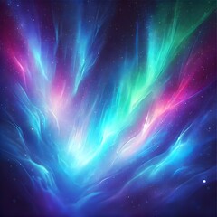 A high-quality cosmic aurora gradient background featuring vibrant shades of blue, green, and purple. The colors smoothly blend to create an ethereal effect, resembling a glowing aurora borealis.