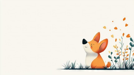 Obraz premium A pair of foxes perched on top of a green field adjacent to a flower field