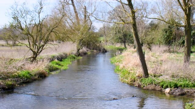 view from a bridge over a the river colne just outside watford