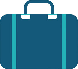 blue suitcase isolated on white