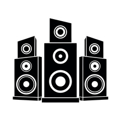 Stereo Speakers Device Silhouette Vector