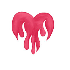 red heart on white background