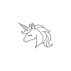Cute Cartoon Vector Unicorn icon
