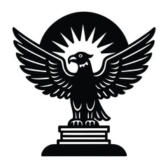  Majestic Eagle Symbol: An imposing, highly detailed symbol of strength, freedom and vision, this graphic depicts an eagle with widespread wings, standing boldly and representing resilience.