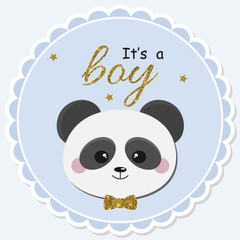 Fototapeta premium Gender Reveal Sticker It's a Boy