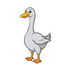 cartoon goose on white background