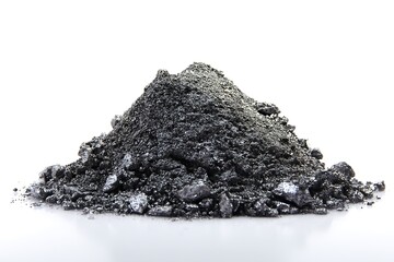 Fototapeta premium Isolated Raw Nickel Ore Pile Unprocessed White Background Design 