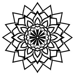 Minimal Contrast Mandala Vector Illustration on White Background