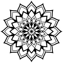 Minimal Contrast Mandala Vector Illustration on White Background