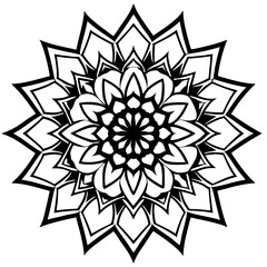 Minimal Contrast Mandala Vector Illustration on White Background