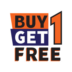PrintBuy 1 get 1 free vector template design icon. Buy one get one sticker, tag, banner, poster.