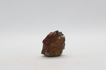Pyrite in a rock isolated on a white background. natural silver pyrite gem on white background....