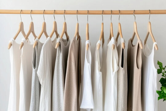 Shopping for trendy and stylish clothing in a boutique with a variety of tops and colors on display
