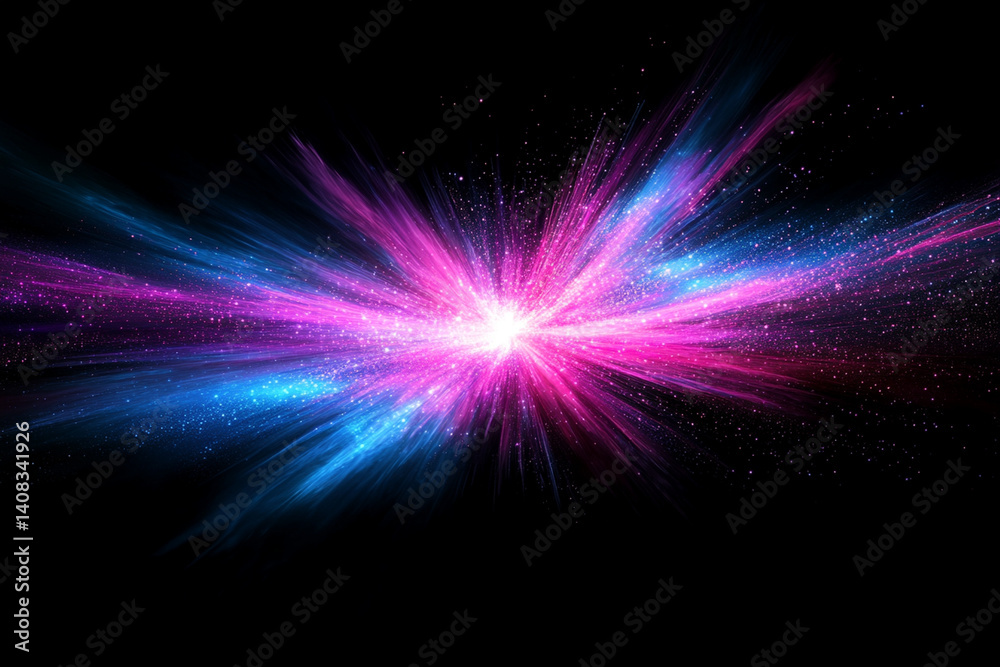 Poster dynamic light streaks create an abstract burst of colors in a visually captivating display