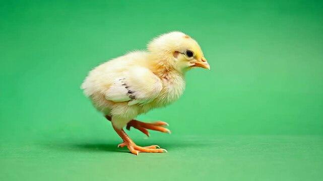 Walking chick green screen